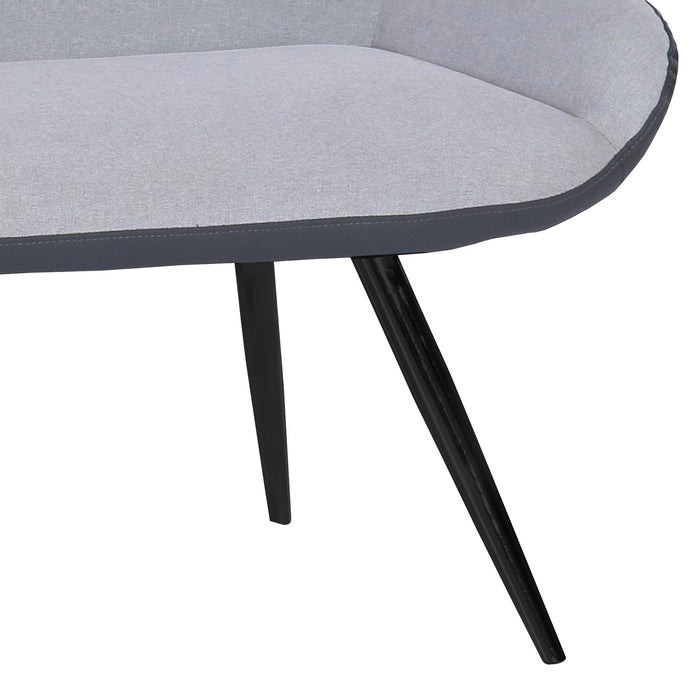 Coronado Contemporary Bench in Brushed Gray Powder Coated Finish and Gray Fabric