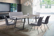 Coronado Contemporary Bench in Brushed Gray Powder Coated Finish and Gray Fabric - Furniture City (CA)l