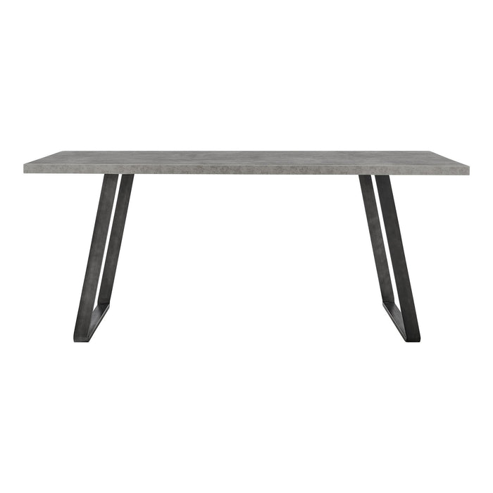 Coronado Contemporary Dining Table in Gray Powder Coated Finish with Cement Gray Top