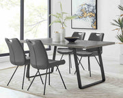 Coronado Contemporary Dining Table in Gray Powder Coated Finish with Cement Gray Top - Furniture City (CA)l