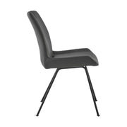 Coronado Contemporary Dining Chair in Gray Powder Coated Finish and Gray Faux Leather - Set of 2 - Furniture City (CA)l
