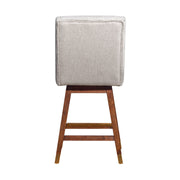 Constantine Swivel Counter Stool in Brown Oak Wood Finish with Beige Fabric - Furniture City (CA)l