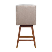 Constantine Swivel Counter Stool in Brown Oak Wood Finish with Taupe Fabric - Furniture City (CA)l