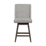 Constantine Swivel Counter Stool in Gray Oak Wood Finish with Mocha Fabric - Furniture City (CA)l
