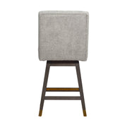 Constantine Swivel Counter Stool in Gray Oak Wood Finish with Mocha Fabric - Furniture City (CA)l