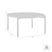 Clementine Outdoor Patio Round Coffee Table in Black Aluminum - Furniture City (CA)l