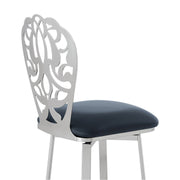 Cherie Contemporary 30" Bar Height Barstool in Brushed Stainless Steel Finish and Gray Faux Leather - Furniture City (CA)l