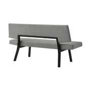 Channell Wood Dining Bench in Black Finish with Charcoal Fabric - Furniture City (CA)l