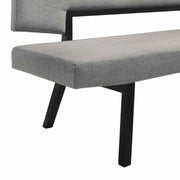 Channell Wood Dining Bench in Black Finish with Charcoal Fabric - Furniture City (CA)l