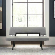 Channell Wood Dining Bench in Black Finish with Charcoal Fabric - Furniture City (CA)l