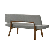 Channell Wood Dining Bench in Walnut Finish with Charcoal Fabric - Furniture City (CA)l