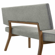 Channell Wood Dining Bench in Walnut Finish with Charcoal Fabric - Furniture City (CA)l