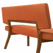 Channell Wood Dining Bench in Walnut Finish with Orange Fabric - Furniture City (CA)l