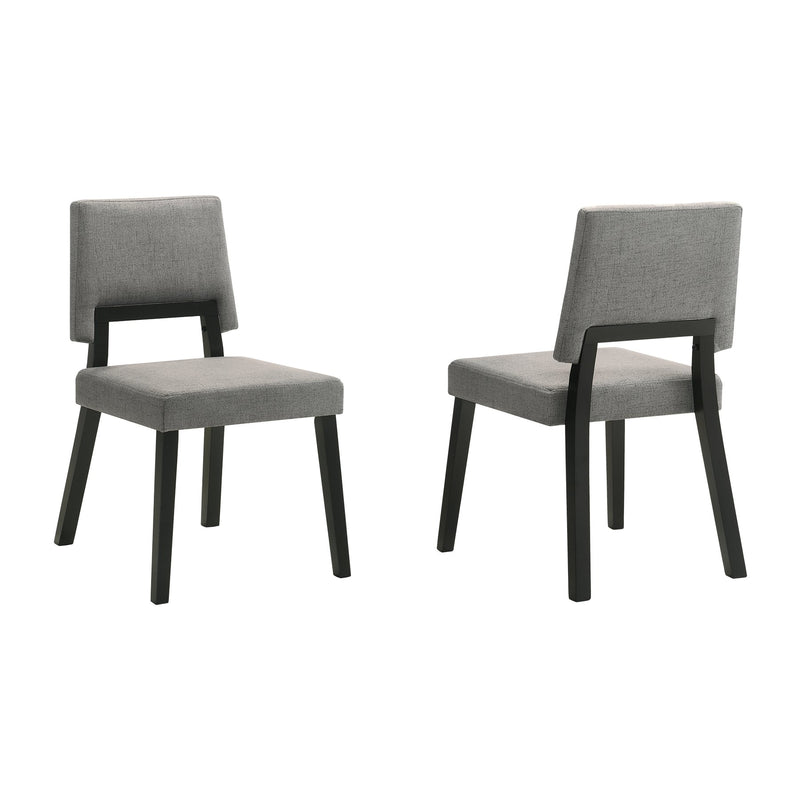 Channell Wood Dining Chair in Black Finish with Charcoal Fabric - Set of 2 - Furniture City (CA)l