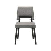 Channell Wood Dining Chair in Black Finish with Charcoal Fabric - Set of 2 - Furniture City (CA)l