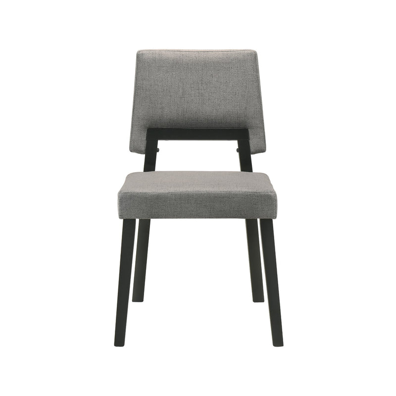 Channell Wood Dining Chair in Black Finish with Charcoal Fabric - Set of 2 - Furniture City (CA)l