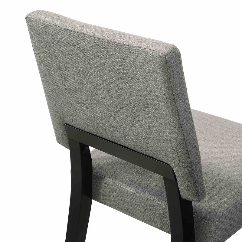 Channell Wood Dining Chair in Black Finish with Charcoal Fabric - Set of 2 - Furniture City (CA)l