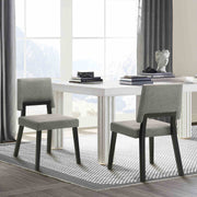 Channell Wood Dining Chair in Black Finish with Charcoal Fabric - Set of 2 - Furniture City (CA)l