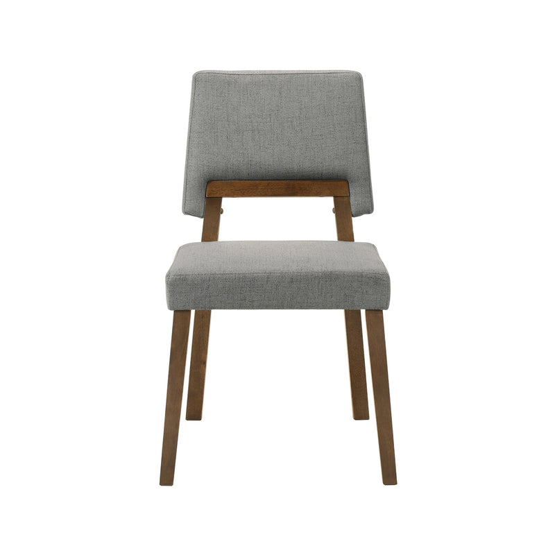 Channell Wood Dining Chair in Walnut Finish with Charcoal Fabric - Set of 2 - Furniture City (CA)l
