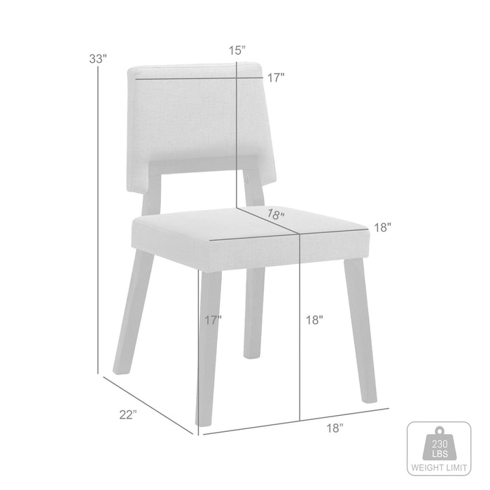 Channell Wood Dining Chair in Walnut Finish with Charcoal Fabric - Set of 2