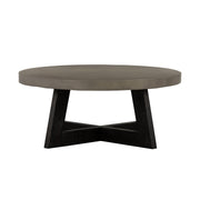 Chester Modern Concrete and Acacia Round Coffee Table - Furniture City (CA)l