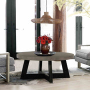 Chester Modern Concrete and Acacia Round Coffee Table - Furniture City (CA)l