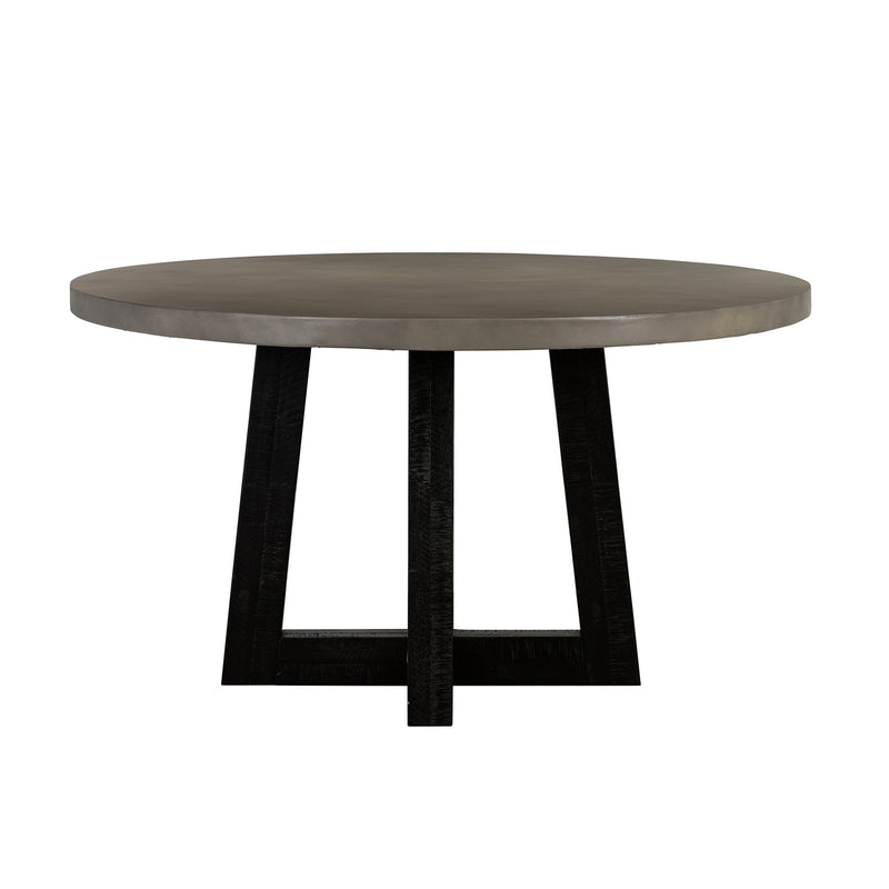 Chester Modern Concrete and Acacia Round Dining Table - Furniture City (CA)l