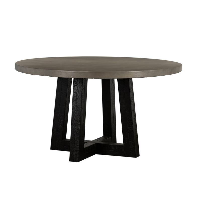 Chester Modern Concrete and Acacia Round Dining Table - Furniture City (CA)l