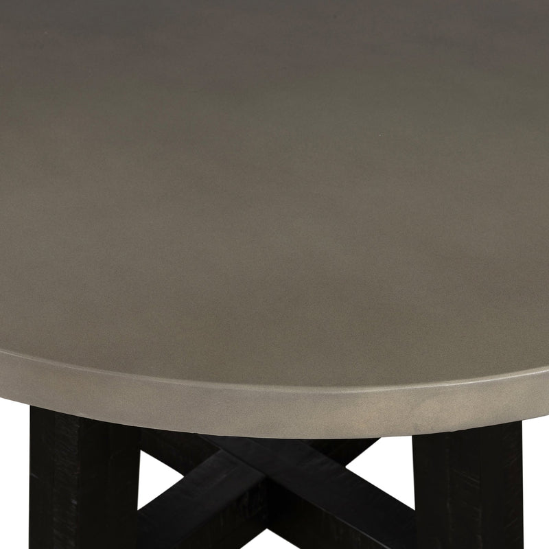 Chester Modern Concrete and Acacia Round Dining Table - Furniture City (CA)l