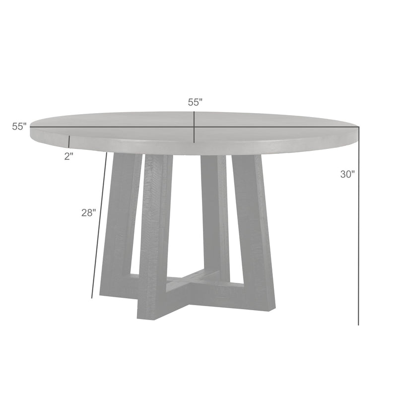 Chester Modern Concrete and Acacia Round Dining Table - Furniture City (CA)l