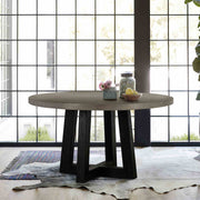 Chester Modern Concrete and Acacia Round Dining Table - Furniture City (CA)l