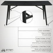 Channell Wood Dining Table in Black Finish - Furniture City (CA)l