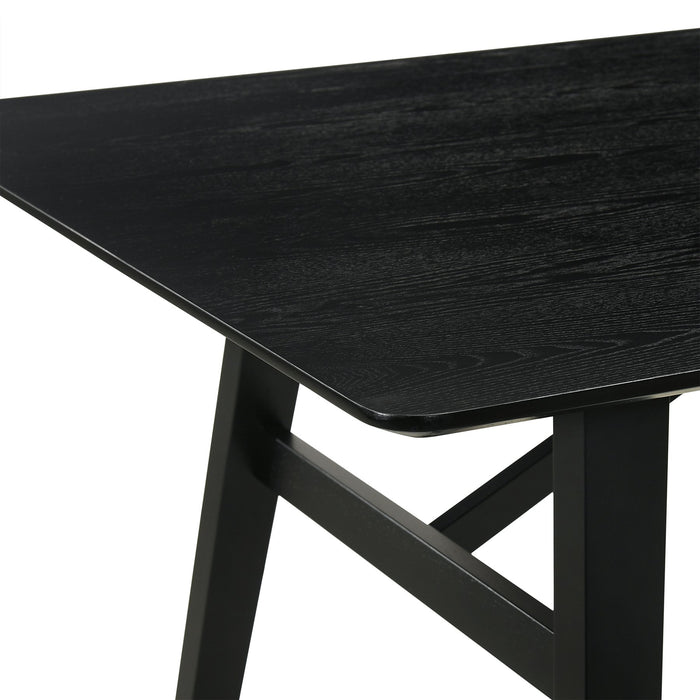 Channell Wood Dining Table in Black Finish