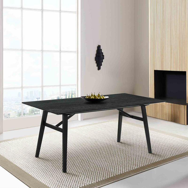 Channell Wood Dining Table in Black Finish - Furniture City (CA)l