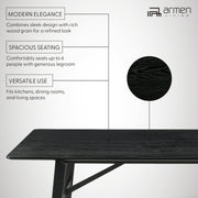 Channell Wood Dining Table in Black Finish - Furniture City (CA)l