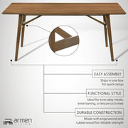 Channell Wood Dining Table in Walnut Finish - Furniture City (CA)l