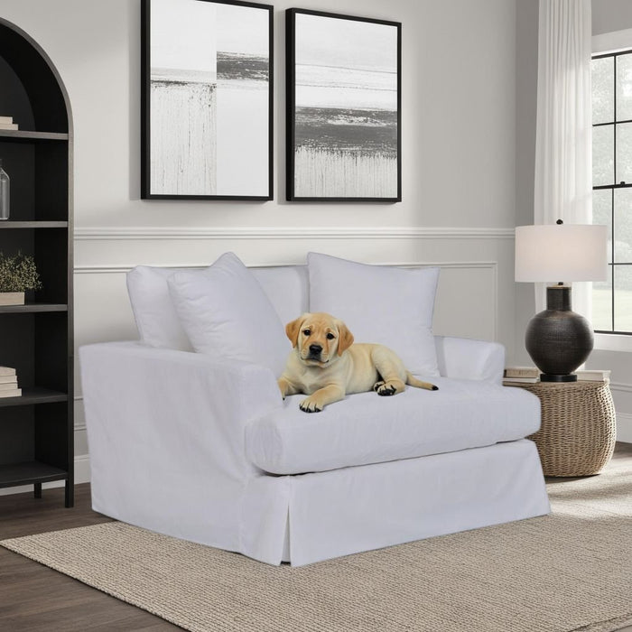 Ciara 53" Upholstered Chair and a Half in Pearl