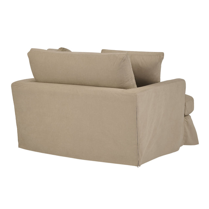 Ciara 53" Upholstered Chair and a Half in Sahara Brown