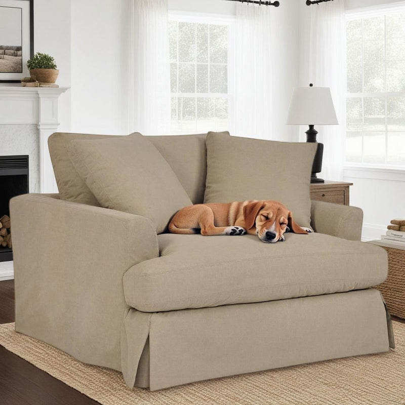 Ciara 53" Upholstered Chair and a Half in Sahara Brown - Furniture City (CA)l