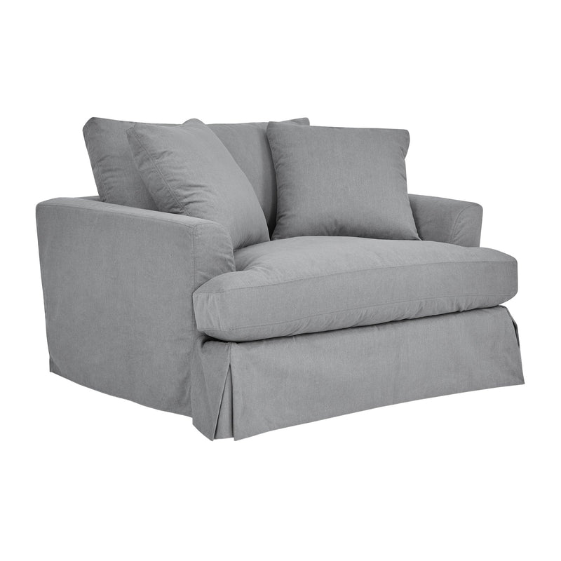 Ciara 53" Upholstered Chair and a Half in Slate Gray - Furniture City (CA)l