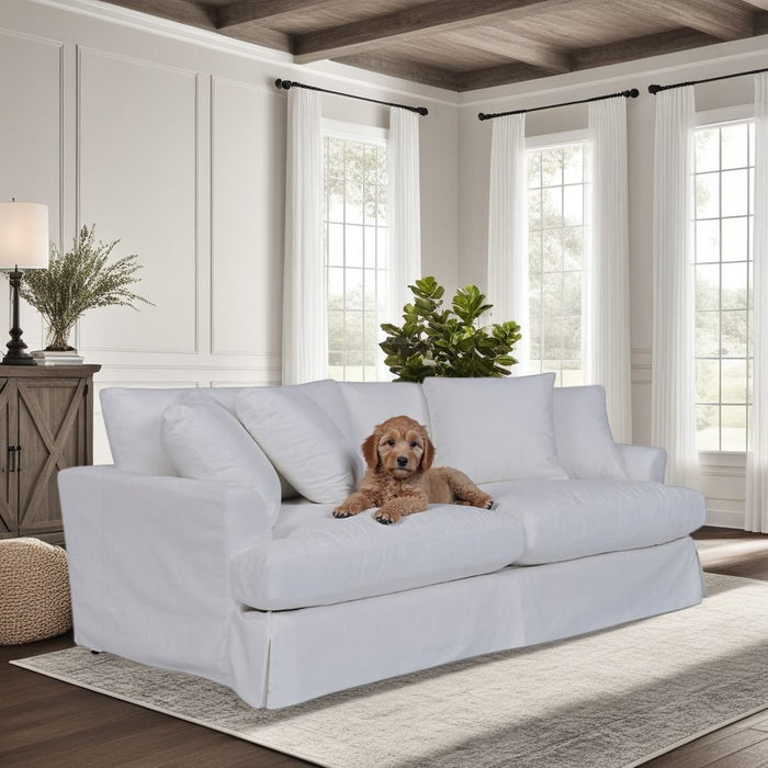 Ciara 93" Upholstered Sofa in Pearl