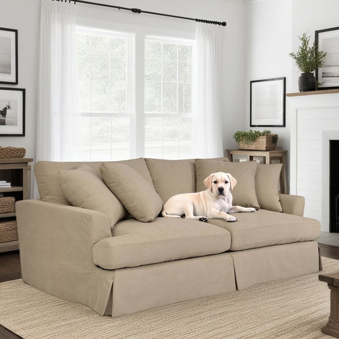 Ciara 93" Upholstered Sofa in Sahara Brown