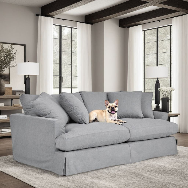 Ciara 93" Upholstered Sofa in Slate Gray - Furniture City (CA)l