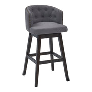 Celine 26" Counter Height Swivel Gray Fabric and Espresso Wood Bar Stool - Furniture City (CA)l