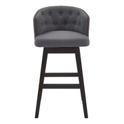 Celine 26" Counter Height Swivel Gray Fabric and Espresso Wood Bar Stool - Furniture City (CA)l