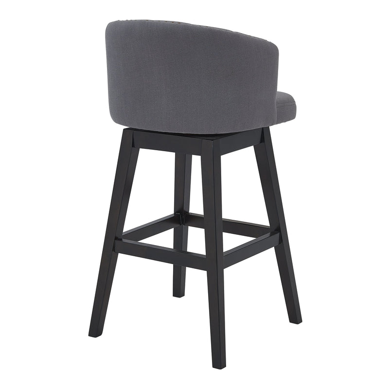 Celine 26" Counter Height Swivel Gray Fabric and Espresso Wood Bar Stool - Furniture City (CA)l