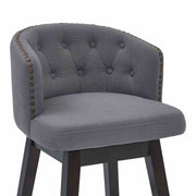 Celine 26" Counter Height Swivel Gray Fabric and Espresso Wood Bar Stool - Furniture City (CA)l