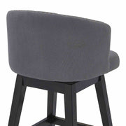 Celine 26" Counter Height Swivel Gray Fabric and Espresso Wood Bar Stool - Furniture City (CA)l