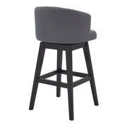 Celine 30" Bar Height Swivel Gray Fabric and Espresso Wood Bar Stool - Furniture City (CA)l