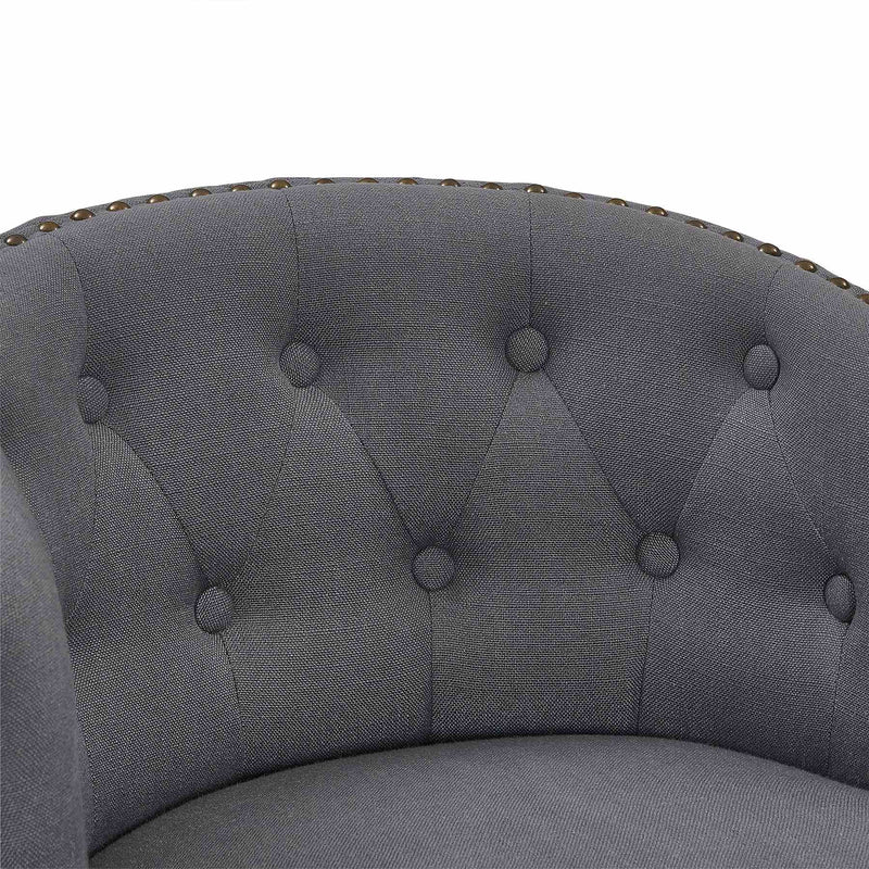 Celine 30" Bar Height Swivel Gray Fabric and Espresso Wood Bar Stool - Furniture City (CA)l